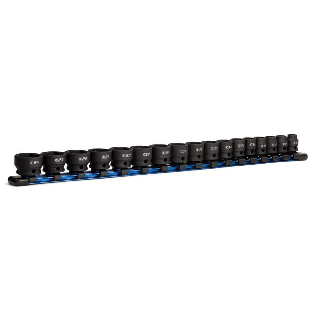 Capri Tools 3/8 in. Drive Metric Stubby Impact Socket Set, 8 to 24