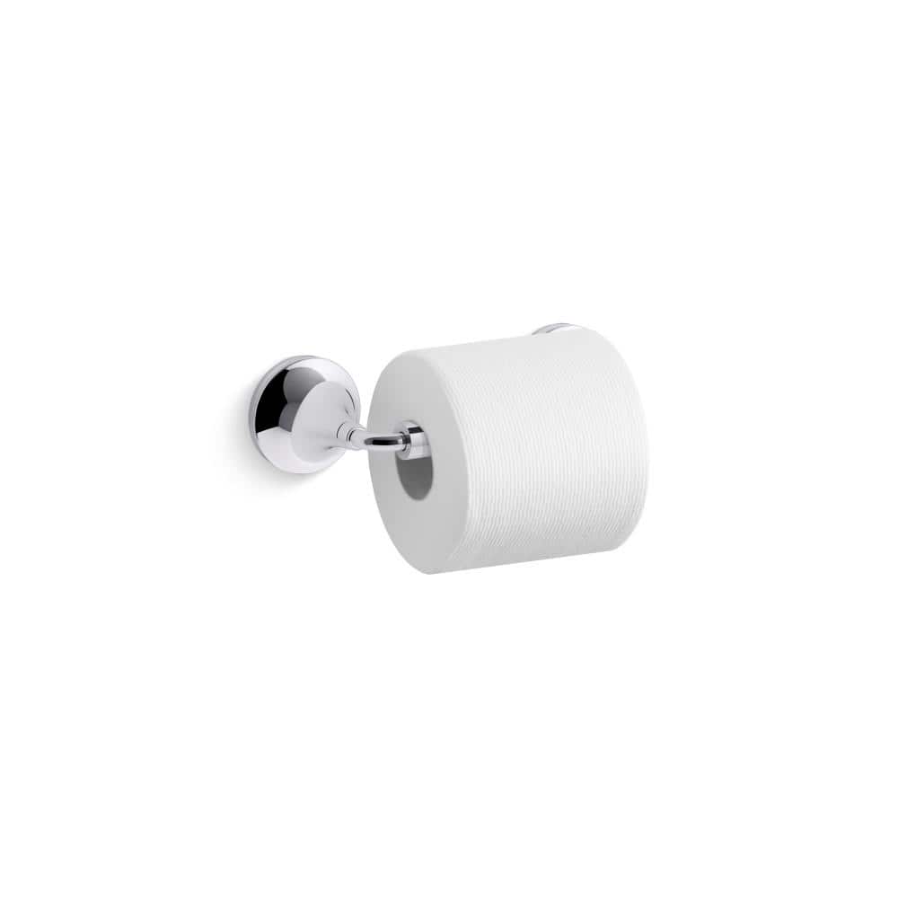 Polished Chrome Pivoting Toilet Paper Holder with Round Escutcheon