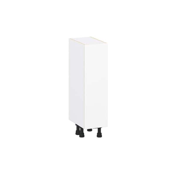 Timberline 9 in. W x 14 in. D x 34.5 in. H Assembled Slab Full Height Door Base Kitchen Cabinet in Bright White