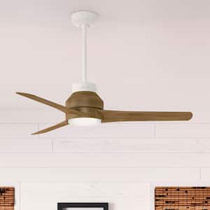 Lakemont 52 in. Integrated LED Indoor/Outdoor Matte White Ceiling Fan with Light Kit and Remote