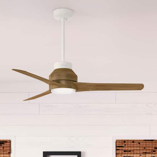 Lakemont 52 in. Integrated LED Indoor/Outdoor Matte White Ceiling Fan with Light Kit and Remote