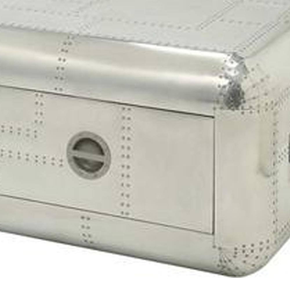 Brancaster Aluminum Rectangular Coffee Table with Storage