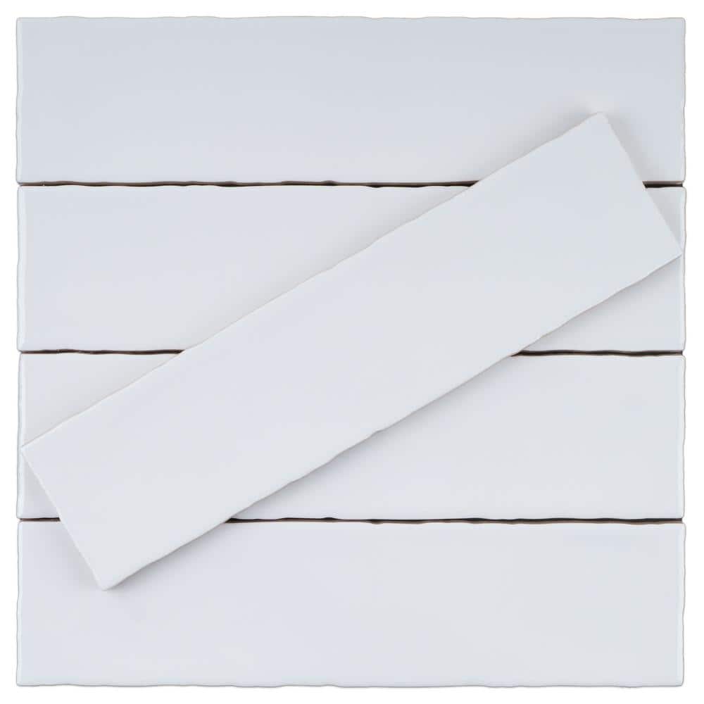 White Polished Ceramic Subway Wall Tile 3x12
