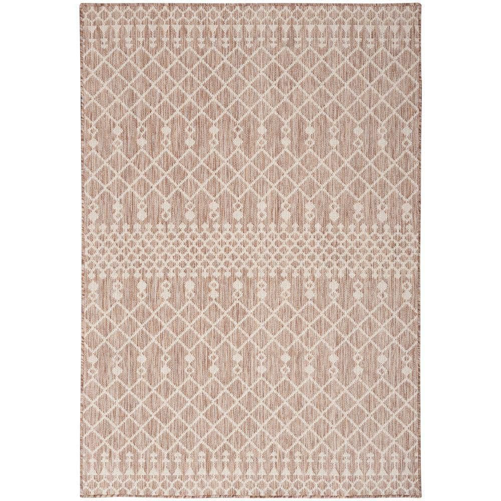 Beige Moroccan Trellis Flatweave Synthetic 5' x 7' Area Rug