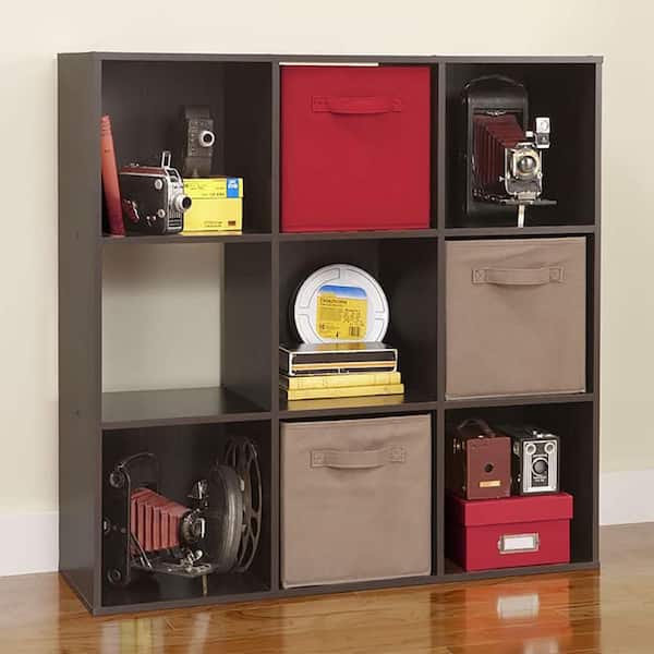 Mini 9 Cube Wooden Shelf Shelves Organizer Cabinet With 2 Drawers TOP!