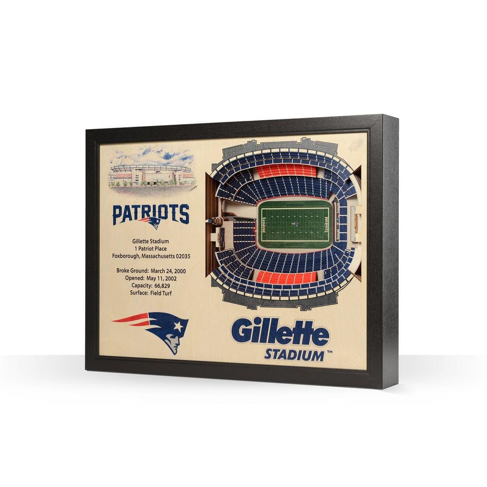 YouTheFan NFL New England Patriots 25 Layer Stadiumviews 3D Wooden