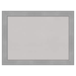 Vista Brushed Nickel Framed Grey Corkboard 32 in. x 24 in. Bulletin Board Memo Board
