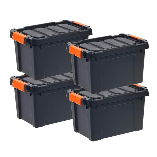 5 gal. Heavy-Duty Stackable Storage Tote (Set of 4)