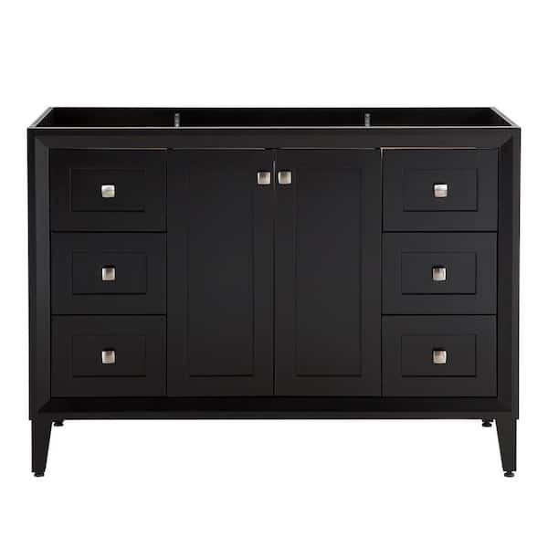St. Paul Austell 48 in. W x 22 in. D x 34 in. H Bath Vanity Cabinet without Top in Black