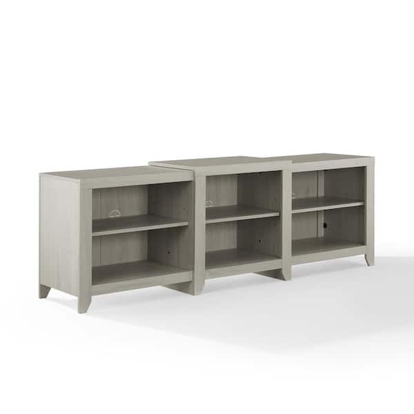 CROSLEY FURNITURE Ronin 69 in. Whitewash TV Stand Fits TV's up to 75 in. with Cable Management