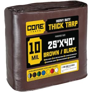 25 ft. x 40 ft. Brown/Black 10 Mil Heavy Duty Polyethylene Tarp, Waterproof, UV Resistant, Rip and Tear Proof