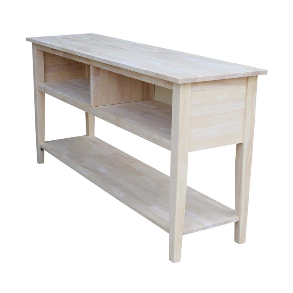 Solid Parawood Classic Entertainment TV Stand - 60" Light Brown