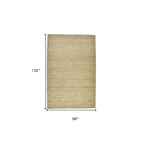 8 ft. x 11 ft. Tan and Ivory Solid Color Area Rug