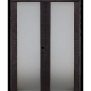 Avanti 202 48 in. x 84 in. Left Hand Active Black Apricot Composite Wood Double Prehung French Door