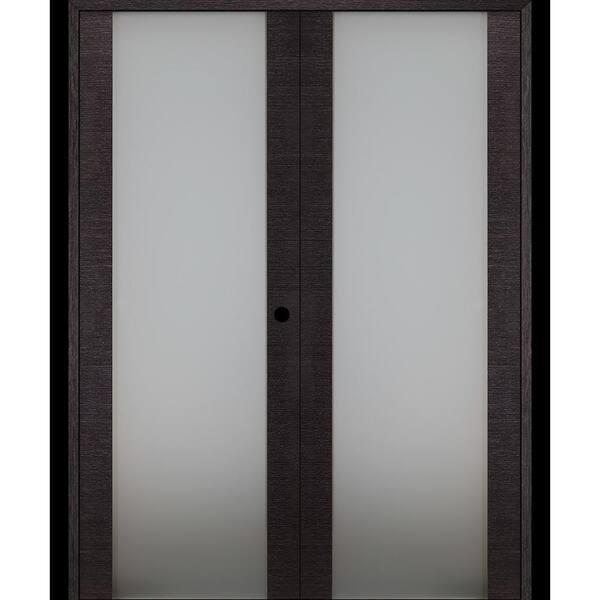 Belldinni Avanti 202 60 in. x 92.5 in. Left Hand Active Black Apricot Composite Wood Double Prehung French Door