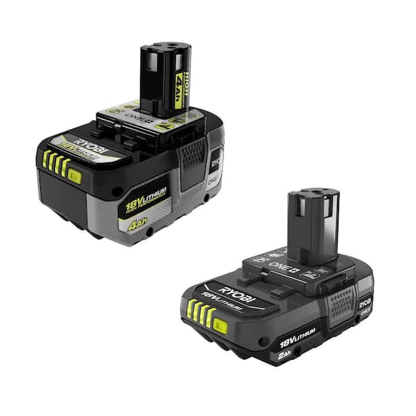 RYOBI ONE 18V 4.0 Ah Lithium Ion HIGH PERFORMANCE Battery and 18V ONE 2.0 Ah Lithium Ion Battery PBP004 PBP006 The Home Depot