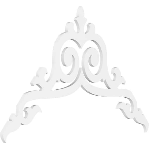 Ekena Millwork Pitch Baile 1 in. x 60 in. x 37.5 in. (14/12) Architectural Grade PVC Gable Pediment Moulding