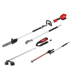 M18 FUEL 10 in. 18V Lithium-Ion Brushless Electric Cordless Pole Saw with String Trimmer and Hedge Trimmer Attachments