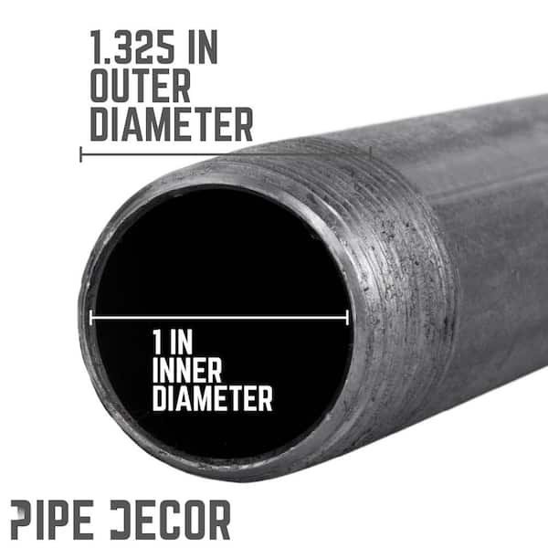 1 in. x 72 in. Black Industrial Steel Grey Plumbing Pipe (4-Pack) 1 in. x 72 in. Black Industrial Steel Grey Plumbing Pipe (4-Pack)