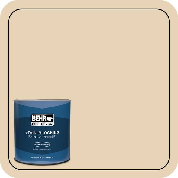 BEHR ULTRA 1 qt. #PPU7-18 Sand Pearl Extra Durable Satin Enamel Interior Paint & Primer