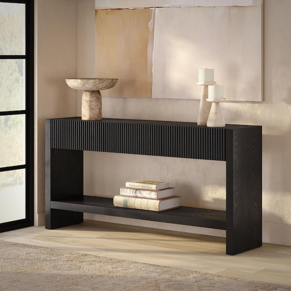 Meyer&Cross Manzanita 60 in. Black Rectangle Veneer Wood Top