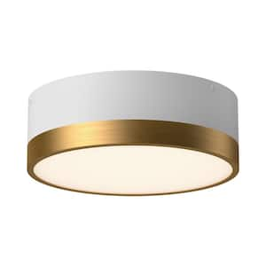 BRISBANE 12 IN AGED BRASS FLUSH MOUNT