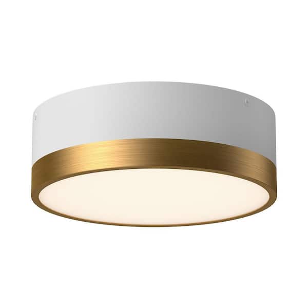 KUZCO BRISBANE 12 IN AGED BRASS FLUSH MOUNT