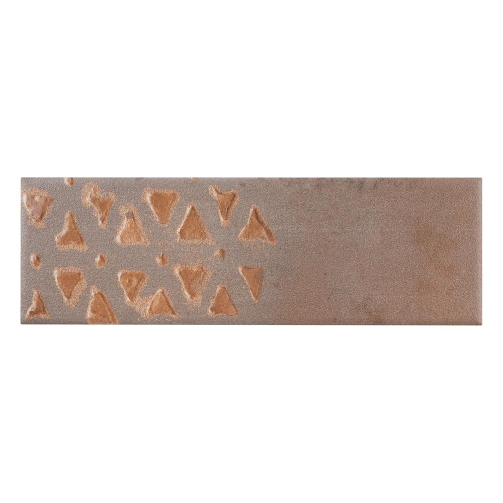 Mud Brown and Yellow Matte Porcelain Subway Tile