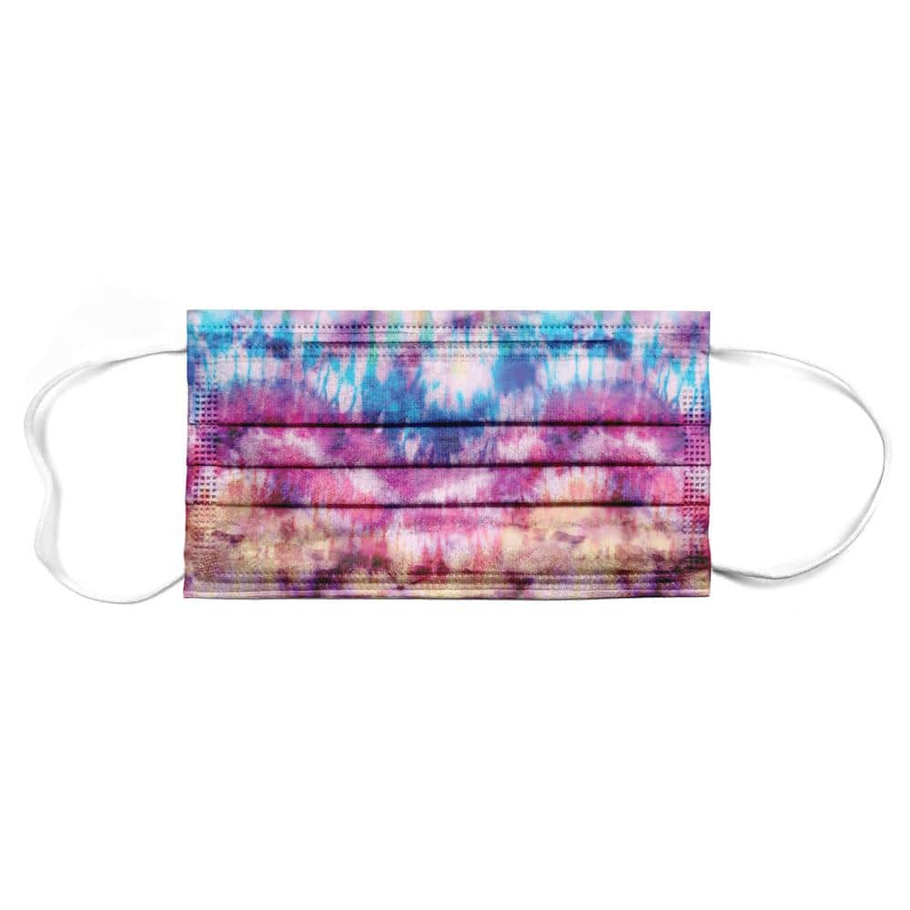 Planet Earth Disposable Adult Face Mask, Tie Dye (50-Pack)