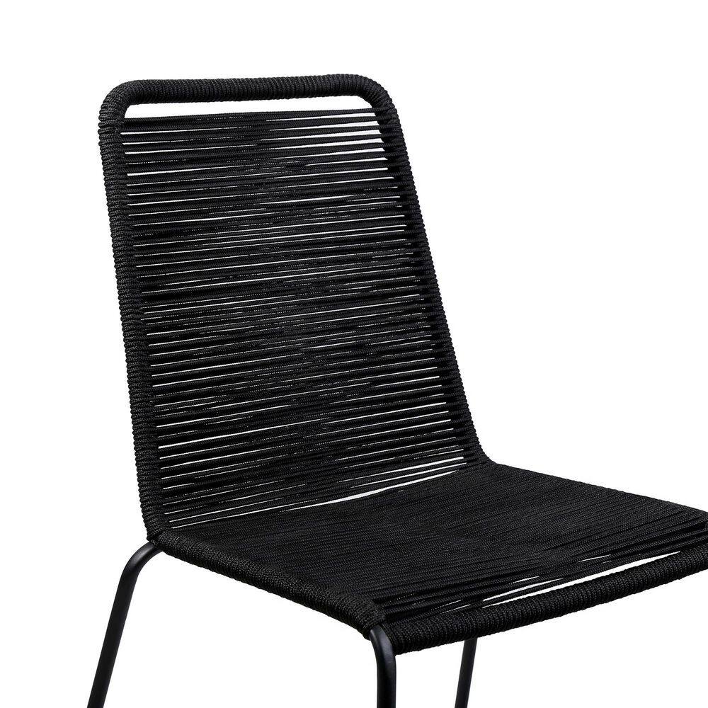 Dark Eucalyptus and Black Metal 4-Person Outdoor Dining Set with Cushions