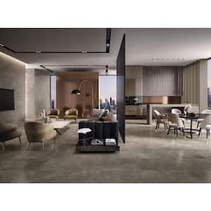 Network Taupe 31.38 in. x 31.38 in. Matte Porcelain Concrete Look Floor and Wall Tile (13.684 sq. ft./Case)