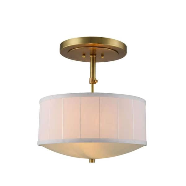 Elegant Lighting Manhattan 2-Light Burnished Brass Pendant Lamp