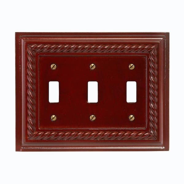 AMERELLE Brown 3-Gang Toggle Wall Plate (1-Pack)