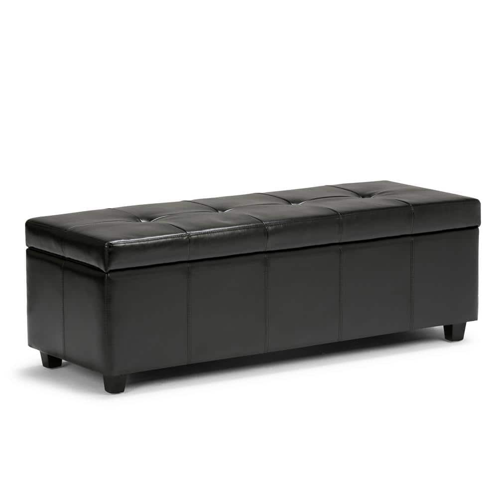 https://images.thdstatic.com/productImages/02a6a610-0cac-4137-85cf-2ab8e3ebea66/svn/midnight-black-bonded-leather-with-beautiful-stitching-simpli-home-bedroom-benches-3axcot-241-bl-64_1000.jpg