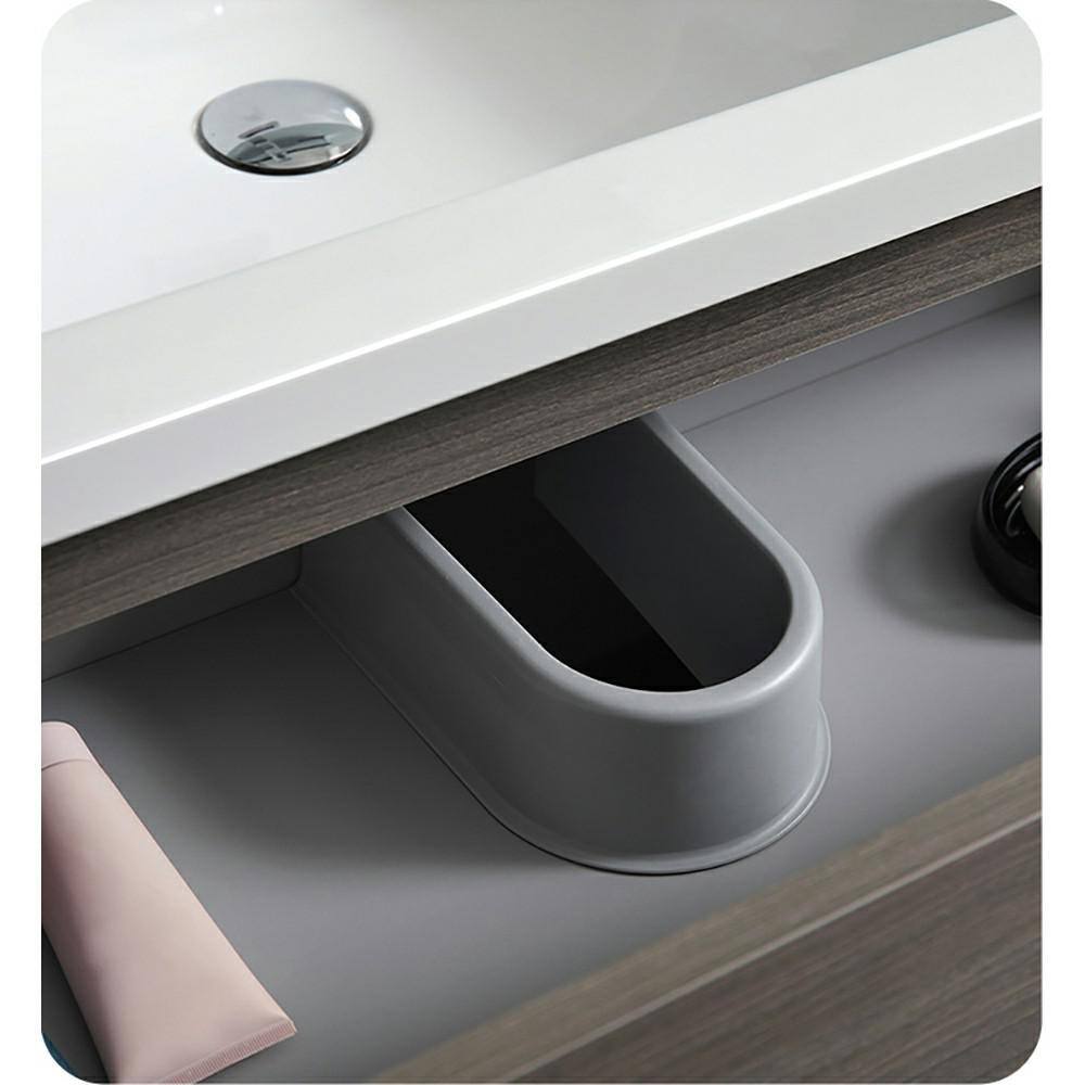 Transitional 72" Grey Double Sink Vanity with Acrylic Top