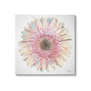 Round Daisy Petal Design Flower Blossom Illustration Design By Michele Norman Unframed Nature Art Print 30 in. x 30 in.