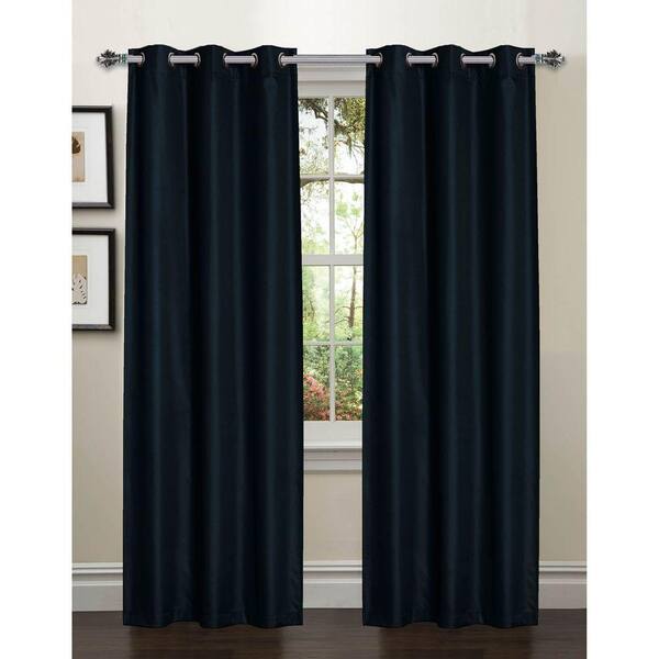 Bella Luna Semi-Opaque Galaxy 84 in. L Room Darkening Textured Grommet Curtain Panel Pair, Indigo (Set of 2)