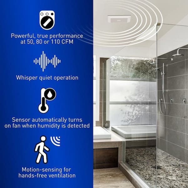 Panasonic WhisperSense DC Fan with Motion and Humidity Sensors