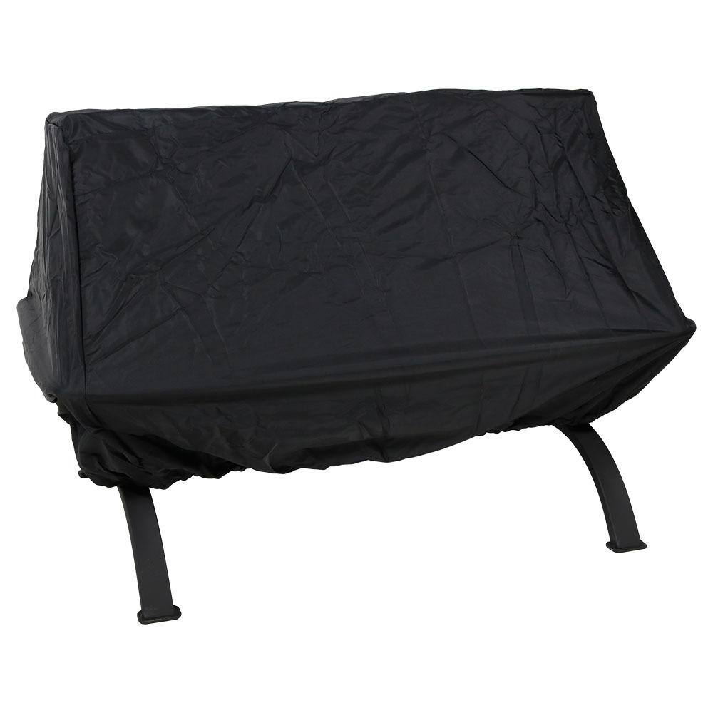 36-Inch Black Steel Outdoor Fire Pit with Grill and Spark Screen
