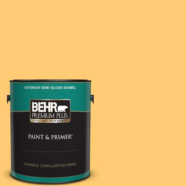 BEHR PREMIUM PLUS 1 gal. #310B-5 Spiced Butternut Semi-Gloss Enamel Exterior Paint & Primer