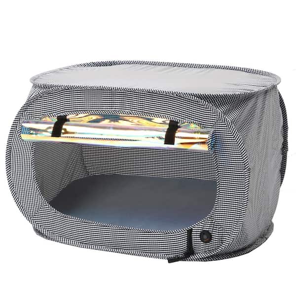 PET LIFE Grey Enterlude Electronic Heating Lightweight and Collapsible Pet Tent