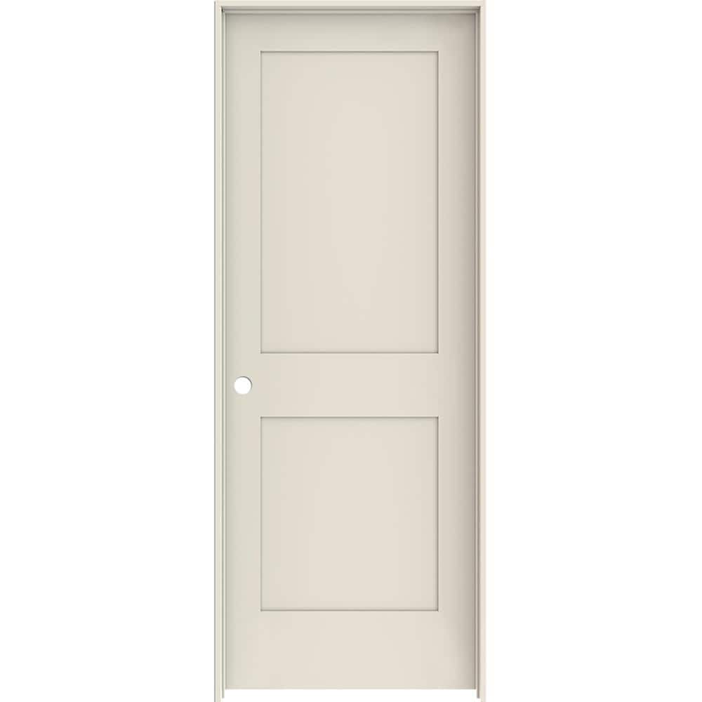 JELD-WEN 32 in. x 80 in. 2-Panel Shaker Right-Hand Primed White