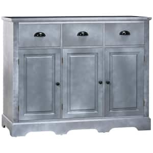 Blue Industrial Buffet Cabinet, Kitchen Sideboard Storage with 3-Drawers, 3-Door Cabinets and Adjustable Shelf