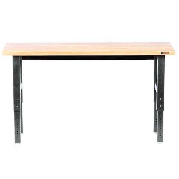 Gladiator Premier Series 42 in. H x 72 in. W x 25 in. D Bamboo Top Adjustable Height Workbench in Hammered Granite