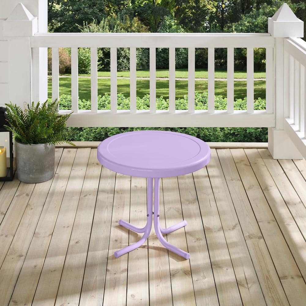 Lavender Gloss Steel Retro Outdoor Side Table