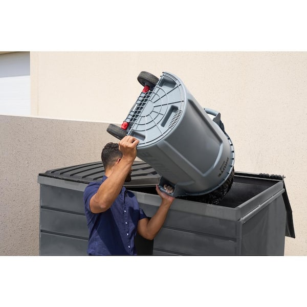 Great Value, Rubbermaid® Commercial Vented Round Brute Container, Trash  Only Imprint, 32 Gal, Plastic, Gray by RUBBERMAID COMMERCIAL PROD.