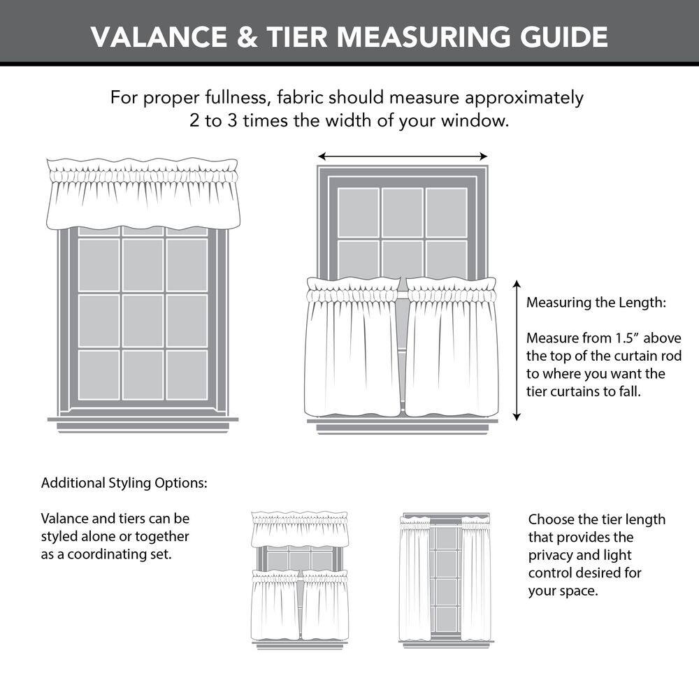 Linen Blend Sheer Rod Pocket Kitchen Curtain Tier Pair