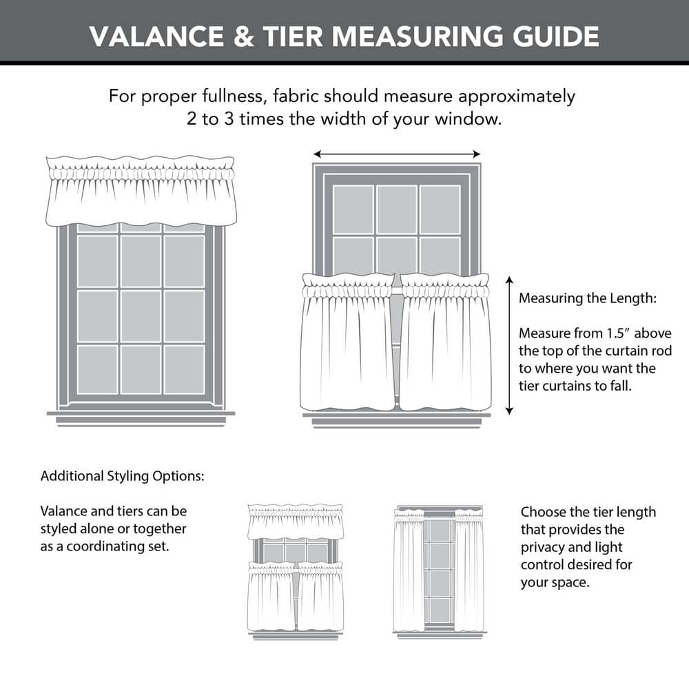 White Linen Cotton Blend Tab Top Kitchen Curtain Tier Pair