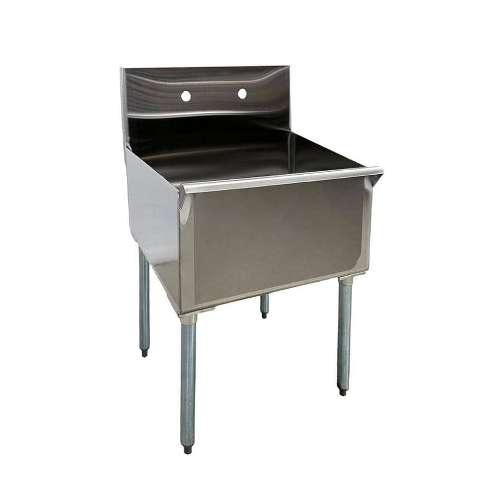 24-Inch Brushed Stainless Steel Freestanding Commercial Sink