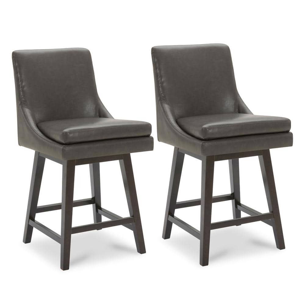 Reviews for Spruce & Spring Fiona 26 in. Pure Retro Gray High Back ...